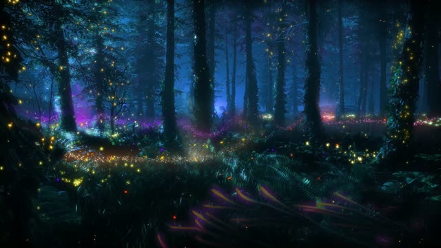 Magical glowing forest path live wallpaper