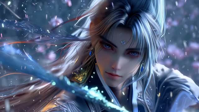 Silver-haired fantasy warrior live wallpaper