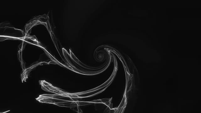 Abstract white smoke swirl on black background live wallpaper