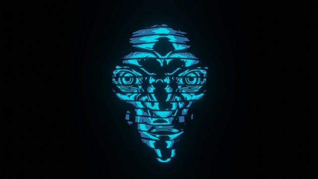 Neon Futuristic Face Illusion live wallpaper