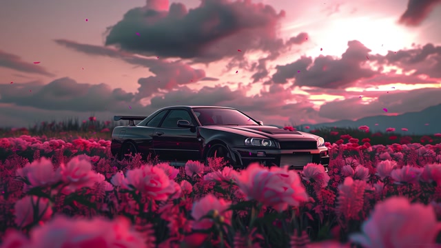 Midnight Ride Through Blossoms live wallpaper