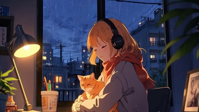 Cozy Evening with a Cat live wallpaper
