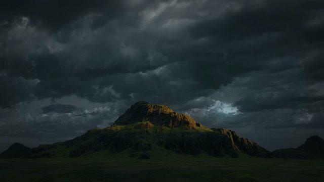 Mysterious Mountain Under Dark Skies live wallpaper