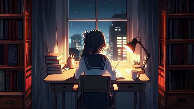 Quiet Night Study Session live wallpaper