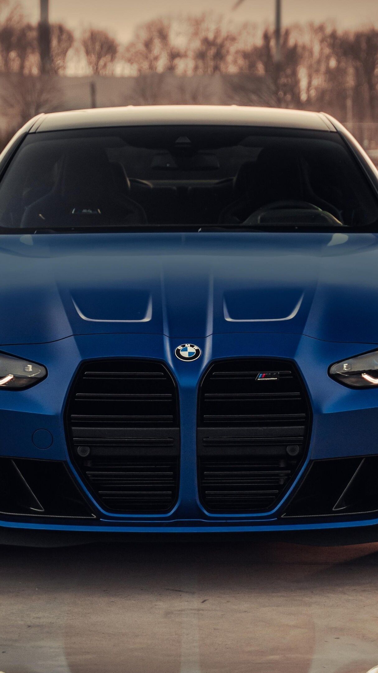 M3 Front View BMW M3 Competition Sedan Blue Front View 4K Wallpaper - backiee