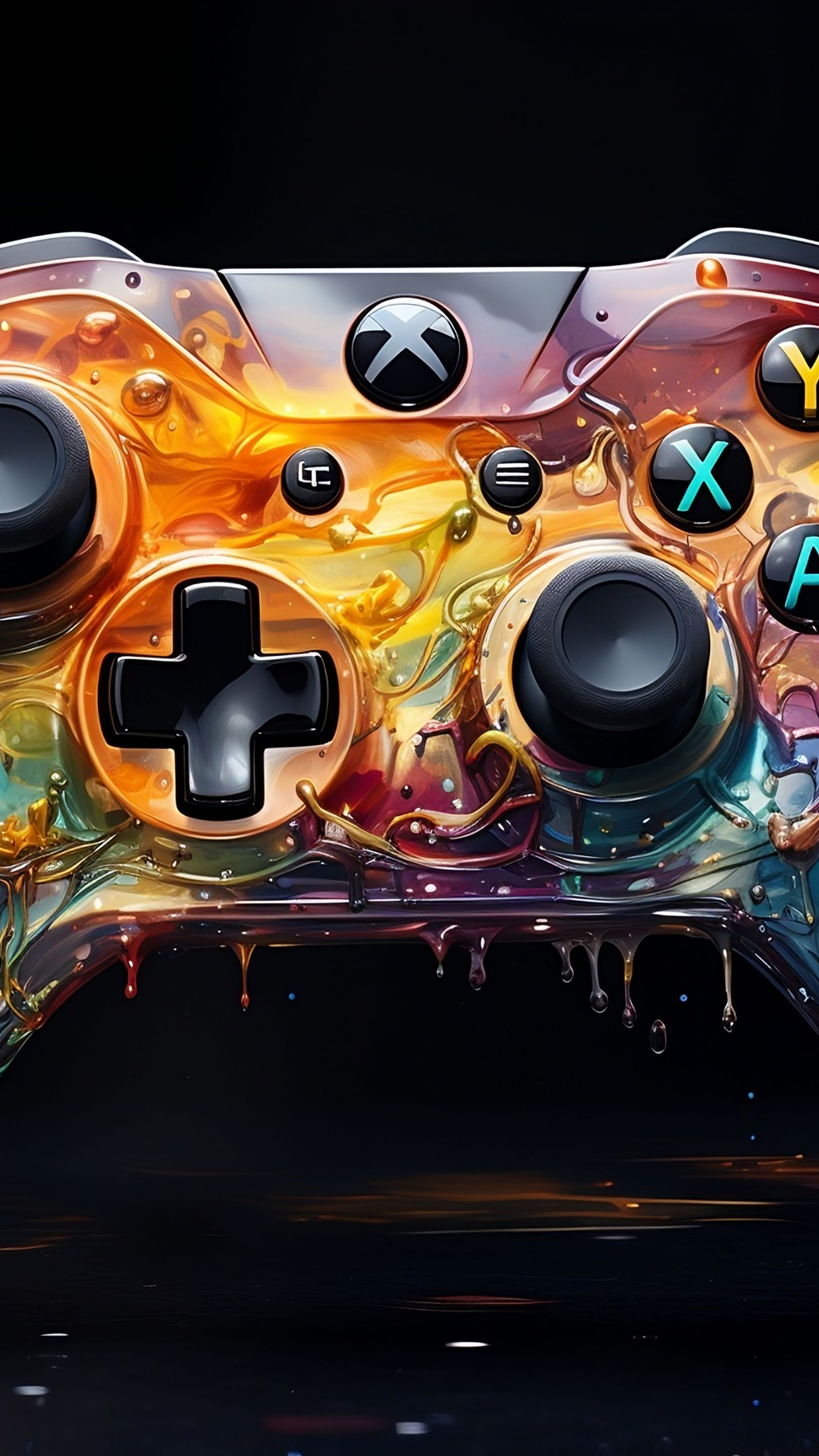 Vibrant Xbox Controller Artwork Backiee