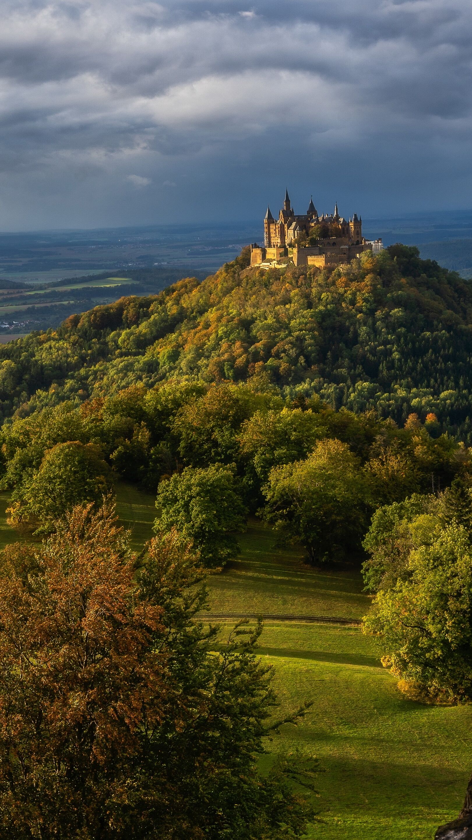 Hohenzollern Castle Above Autumn Forests in Baden-Württemberg Germany ...