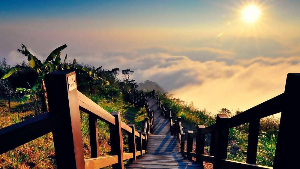 Stairway to heaven - Yushan National Park, Taiwan wallpaper