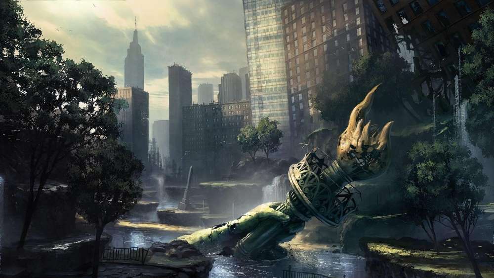 Demolished city wallpaper