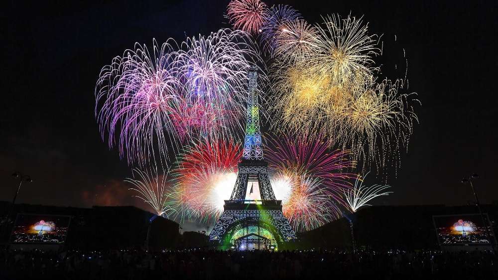 Eiffel Tower fireworks wallpaper