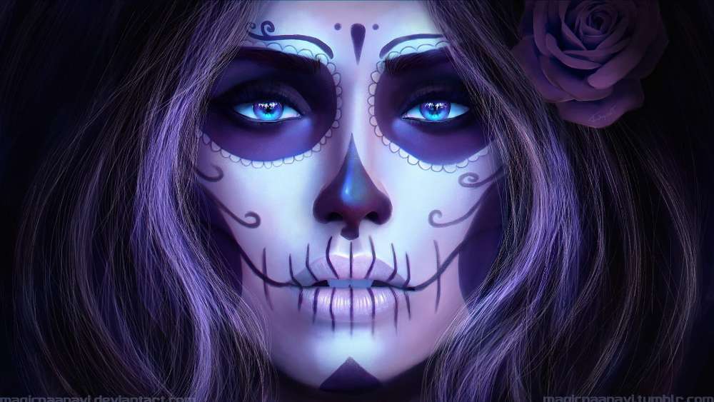 Ethereal Day of the Dead Visage wallpaper
