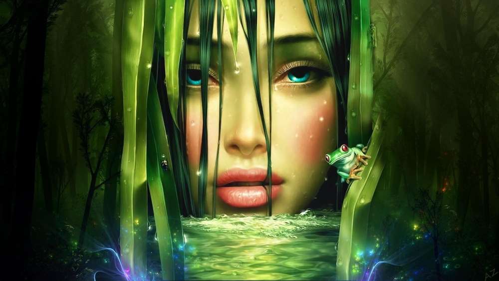 Fairy of the lake - Fantasy art wallpaper
