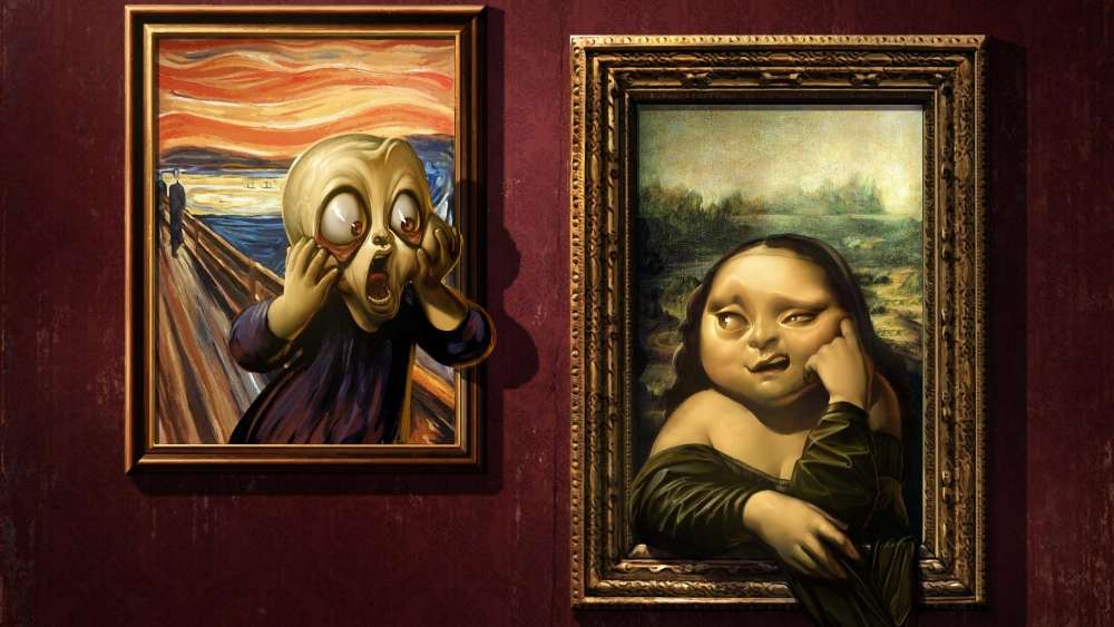 Mona Meets Munch's Scream wallpaper