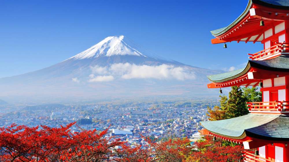 Mount Fuji and Chureito Pagoda wallpaper