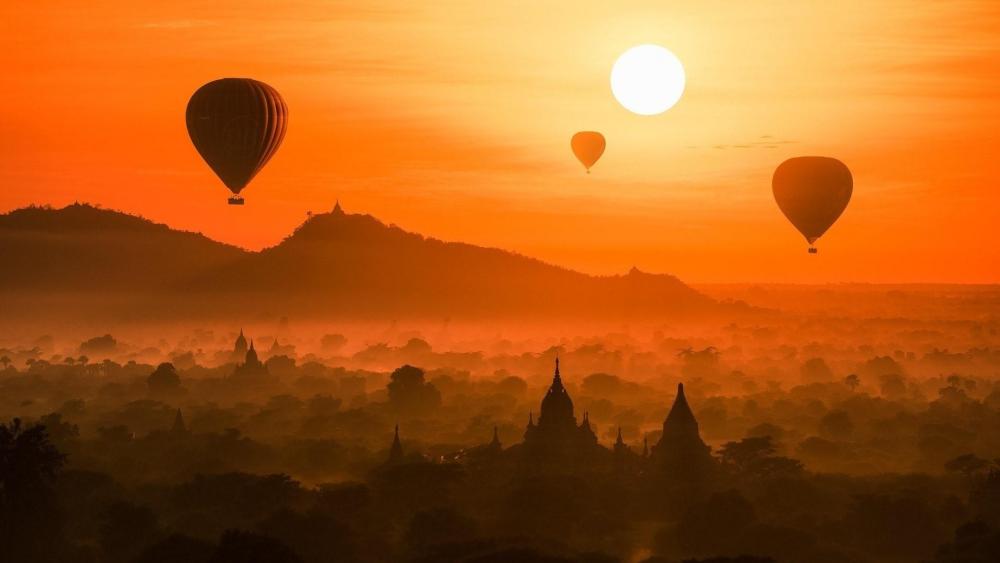 Yangon sunset (Burma) wallpaper