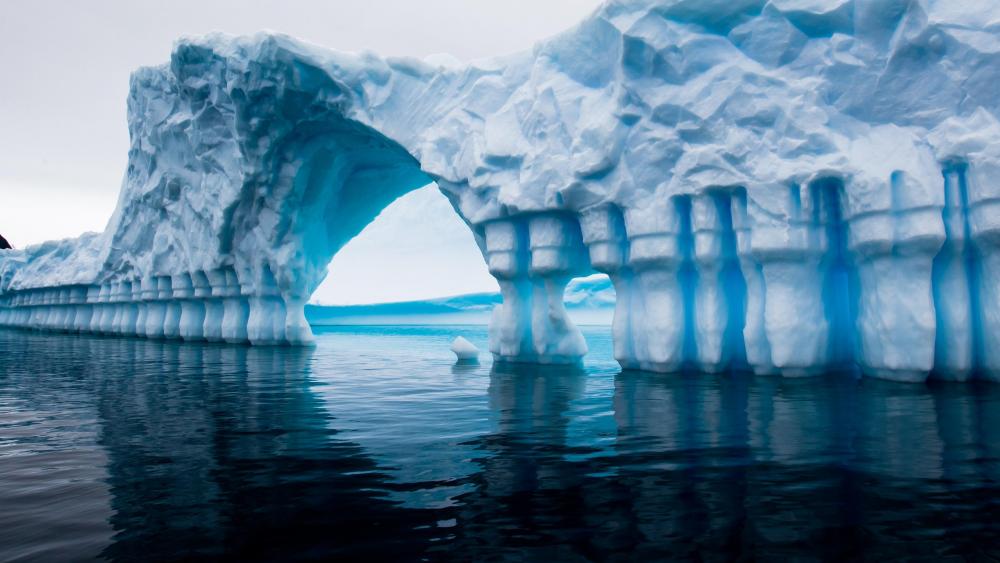 Ice arch above  the Arctic Ocean, Antarctica wallpaper