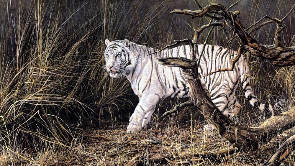 Siberian Tiger - Painting art wallpaper