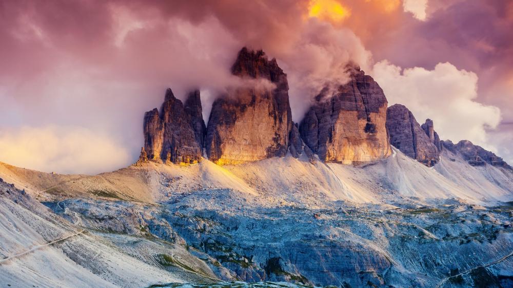 Three Peaks Dolomites, Italy wallpaper