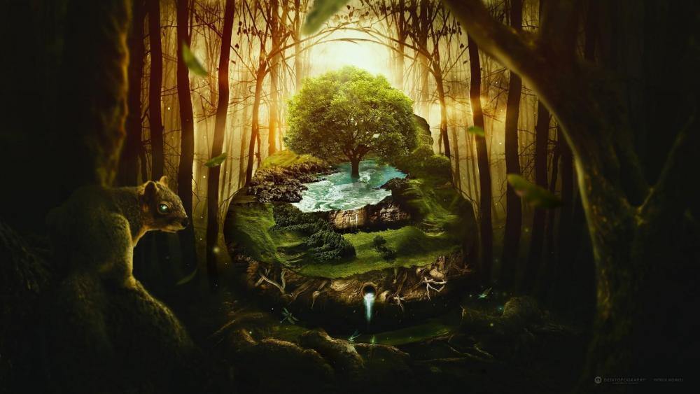 Fantasy forest wallpaper