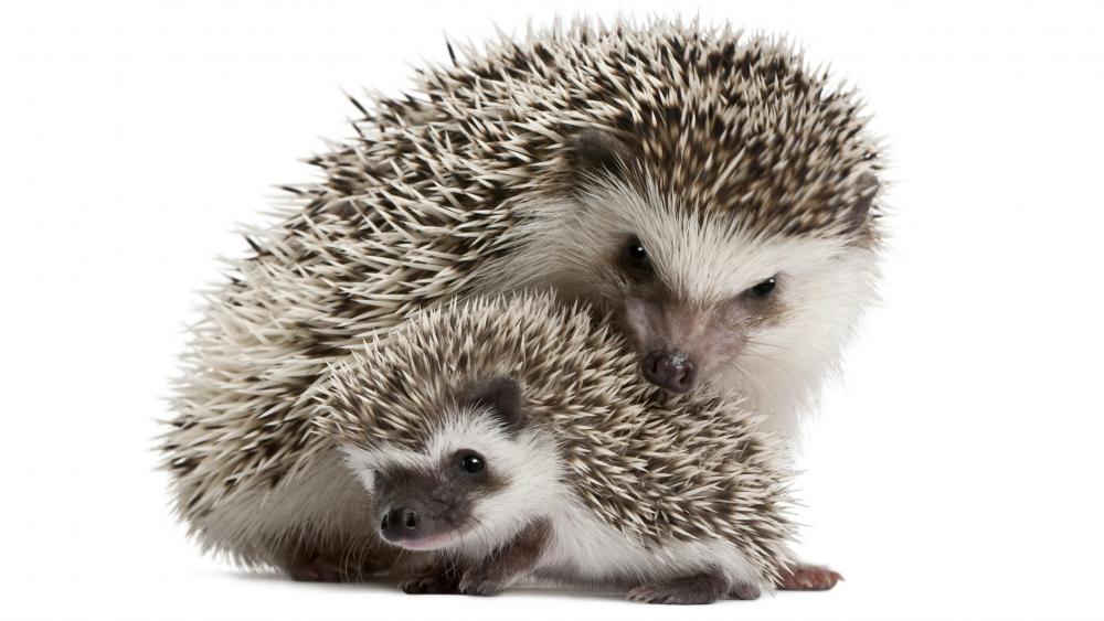 Sweet hedgehogs wallpaper