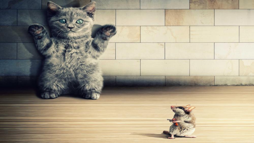 Cat in danger wallpaper