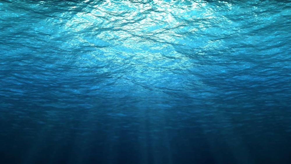 Sunrays under the blue water wallpaper
