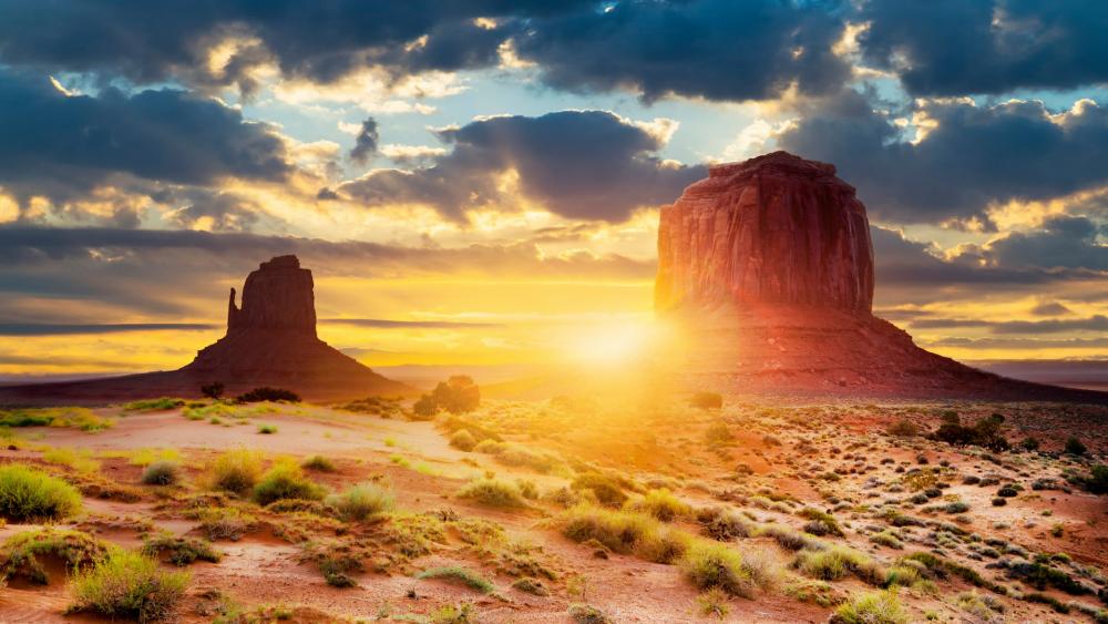 Sunset in Monument Valley wallpaper