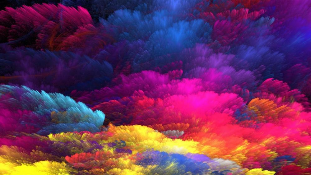 Rainbow Colors Abstract Art Wallpaper Backiee