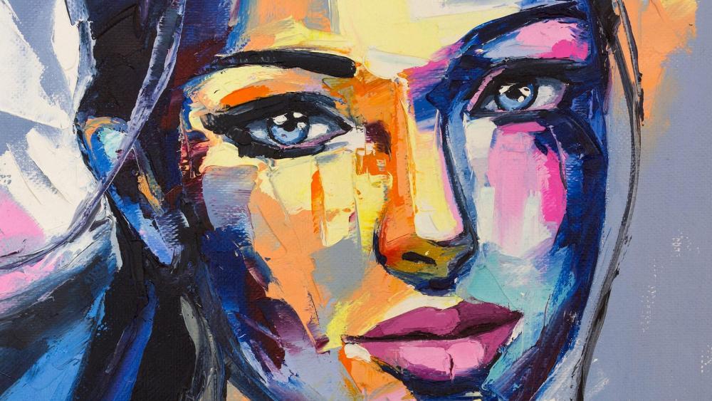 Woman portrait - Painting art wallpaper