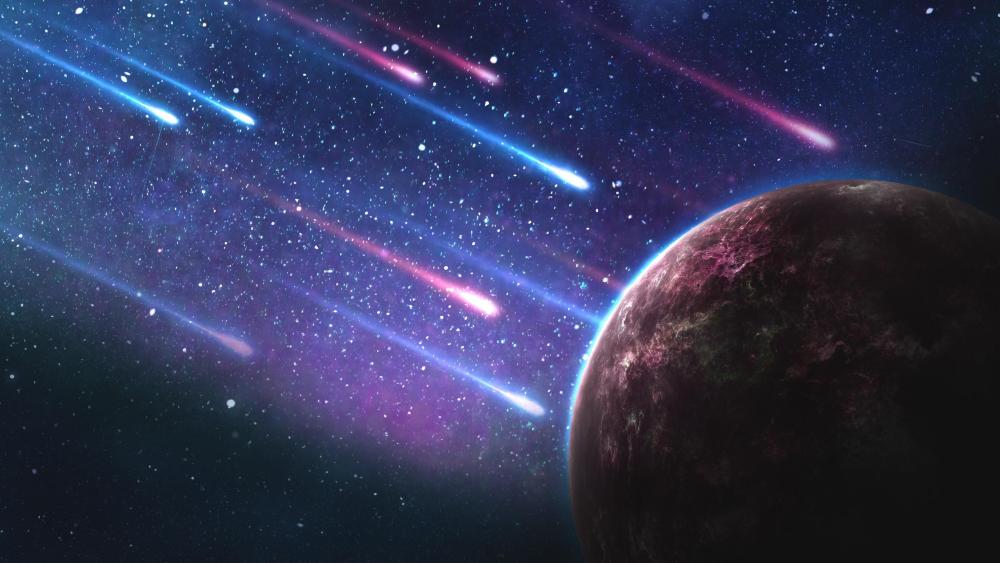Meteor impact - Space art wallpaper