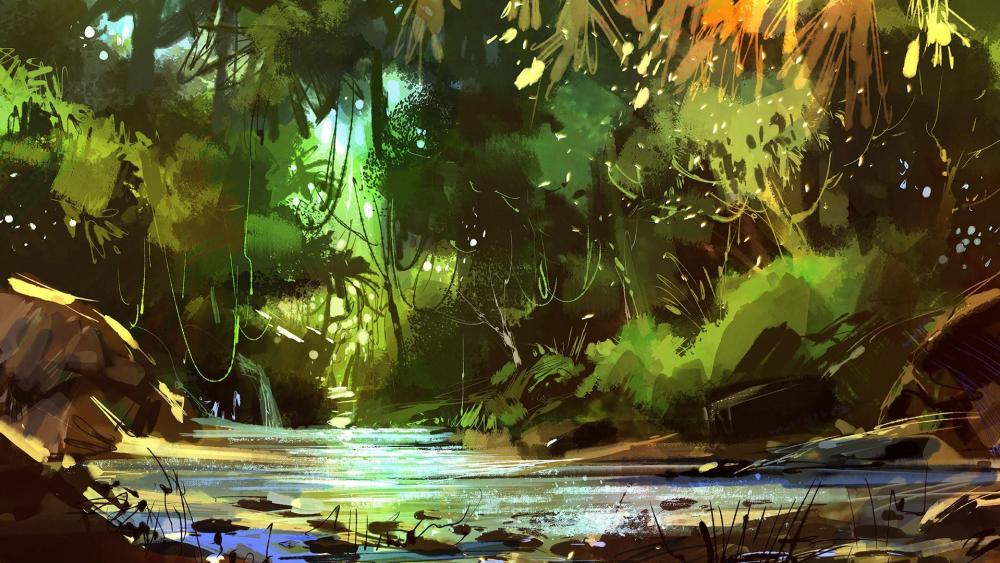 Rain Forest Painting wallpaper