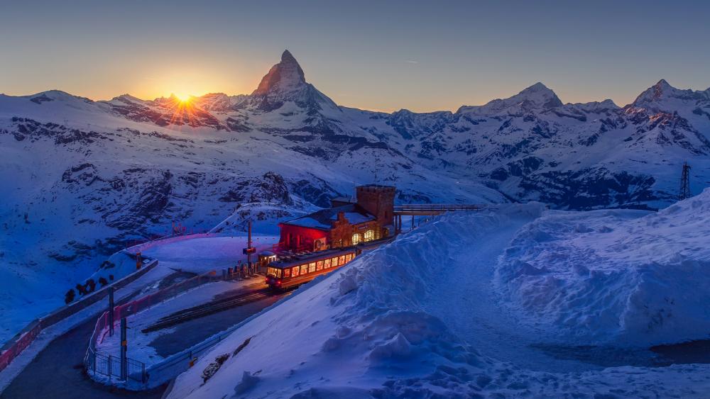Matterhorn view from Gornergrat railway station wallpaper
