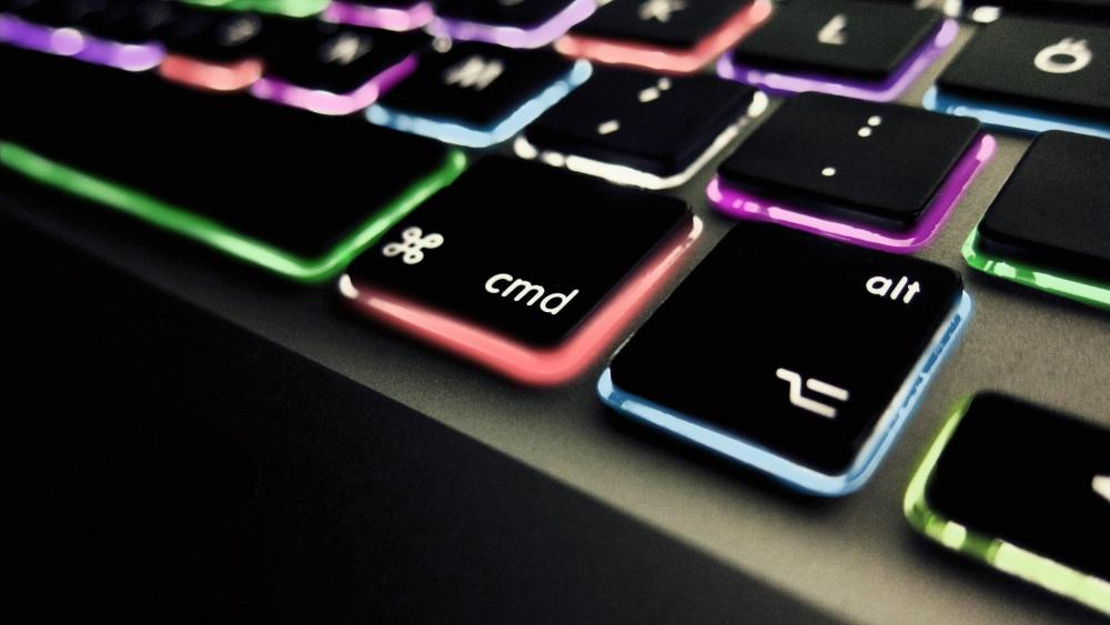 Computer keyboard with colorful lighs wallpaper