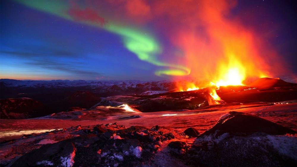 Eruption of Eyjafjallajökull - Iceland wallpaper