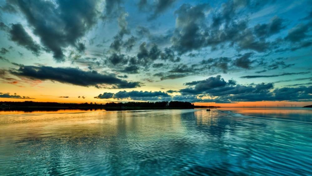 Blue sunset  wallpaper
