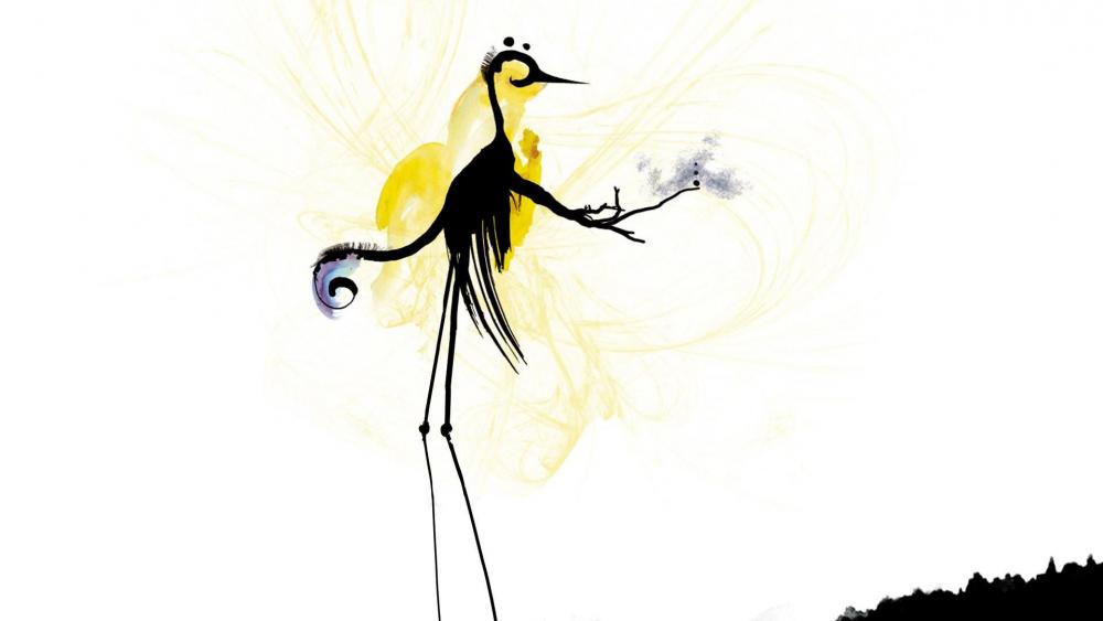 Fantasy bird artistic illustration wallpaper