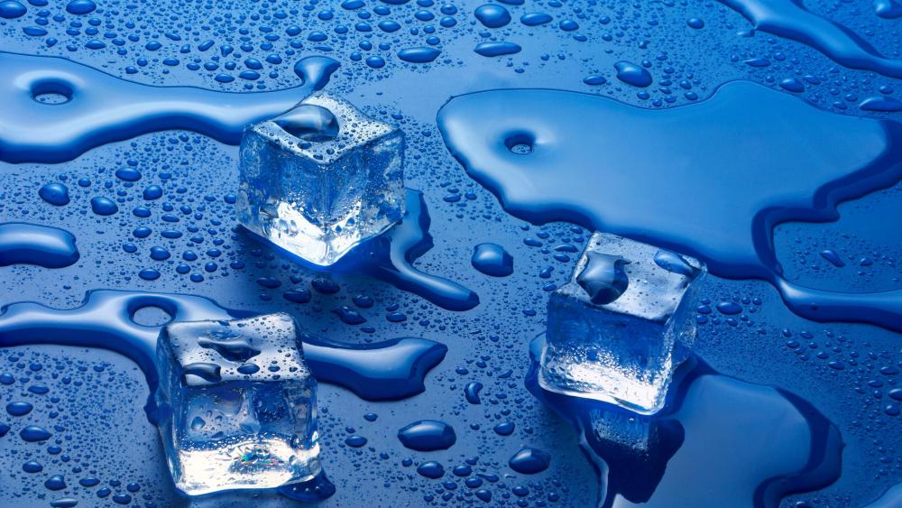 Melting ice cubes wallpaper