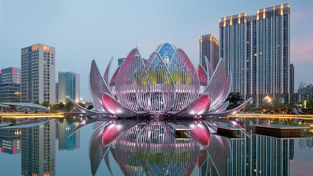 Lotus Flower Building, Wujin, Changzhou, Jiangsu province, China wallpaper