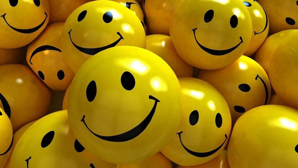 Yellow smiley emoticons  wallpaper
