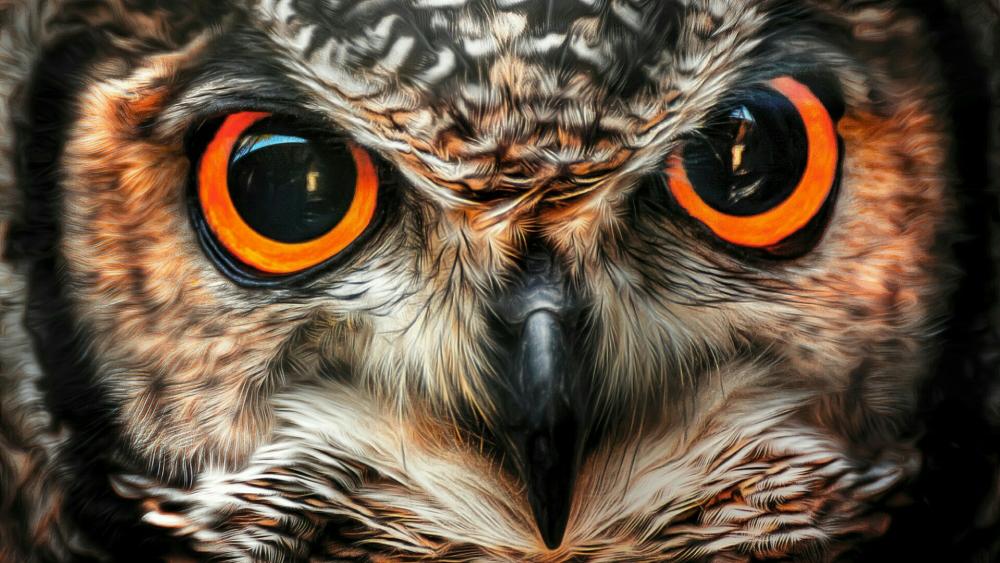 Big owl eyes wallpaper