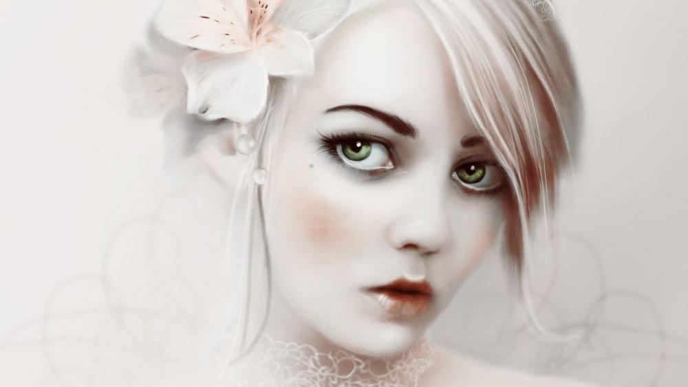 Blonde woman fantasy art wallpaper