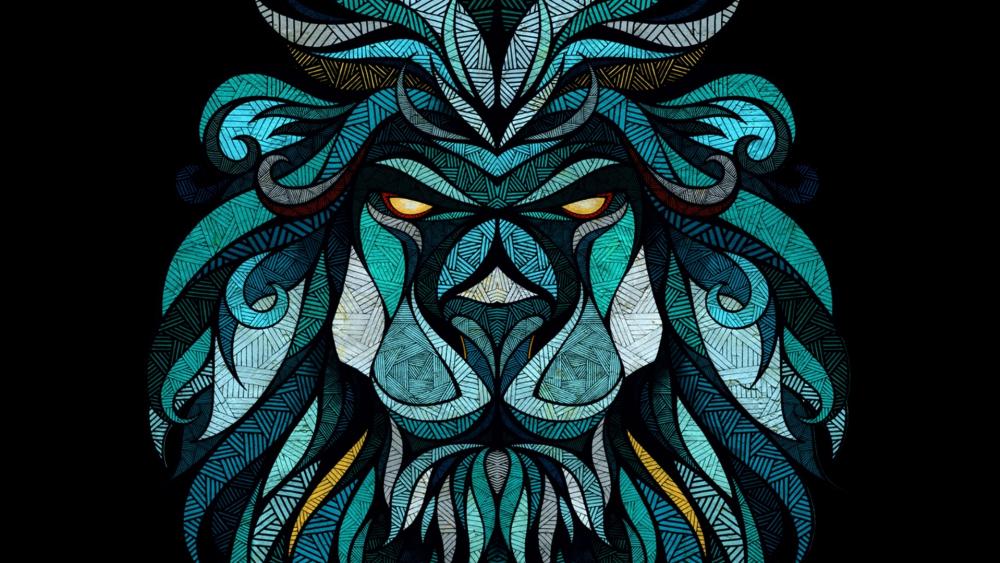 Abstract lion head wallpaper