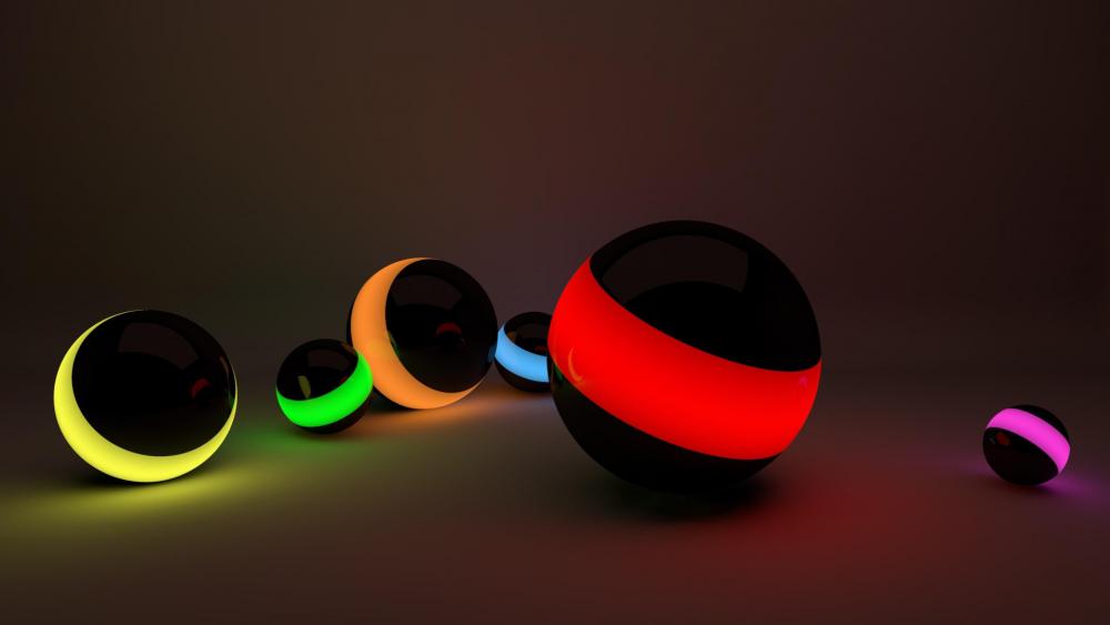 3D neon spheres - backiee