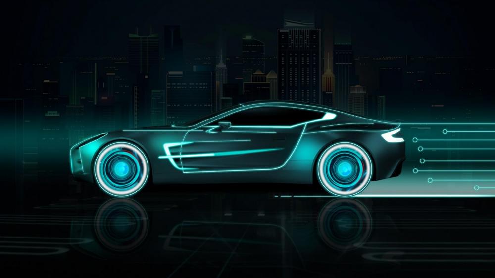 Neon Aston Martin wallpaper