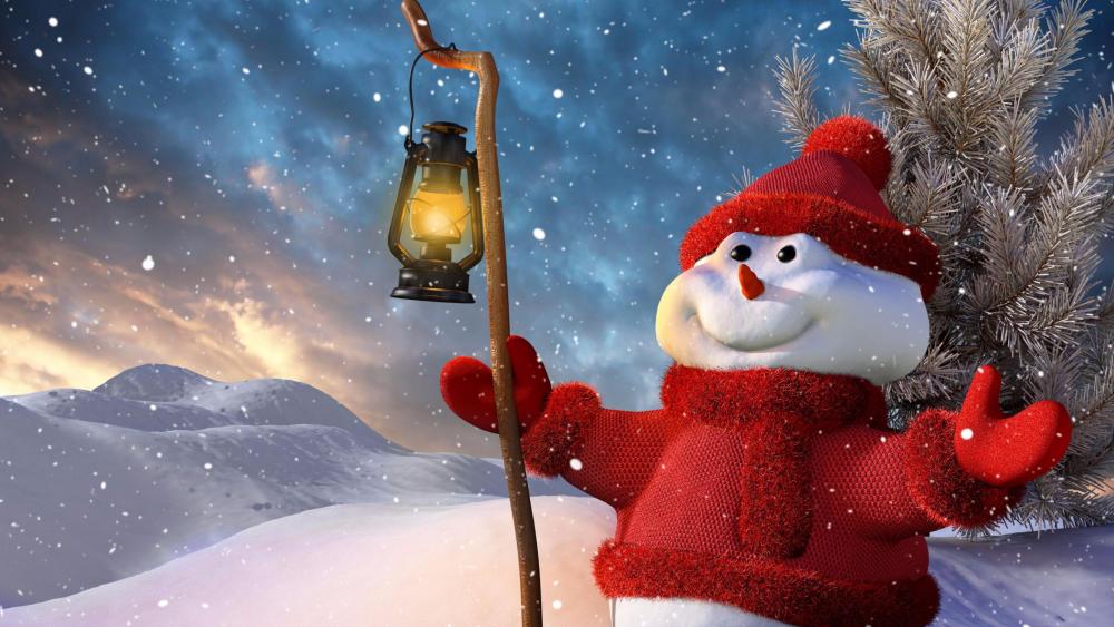 ⛄ Christmas Snowman illustration wallpaper