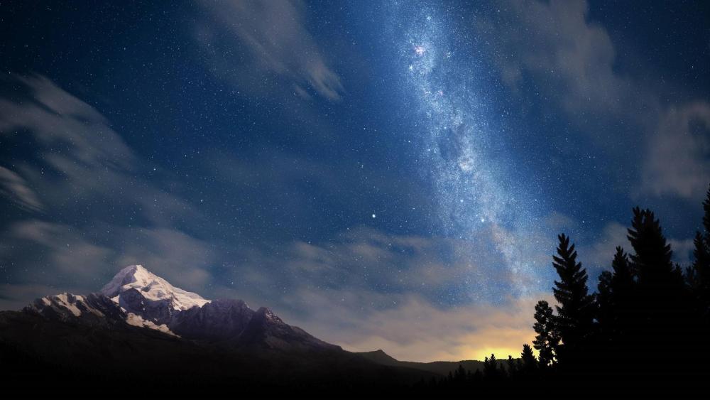 Galaxy Mountain wallpaper
