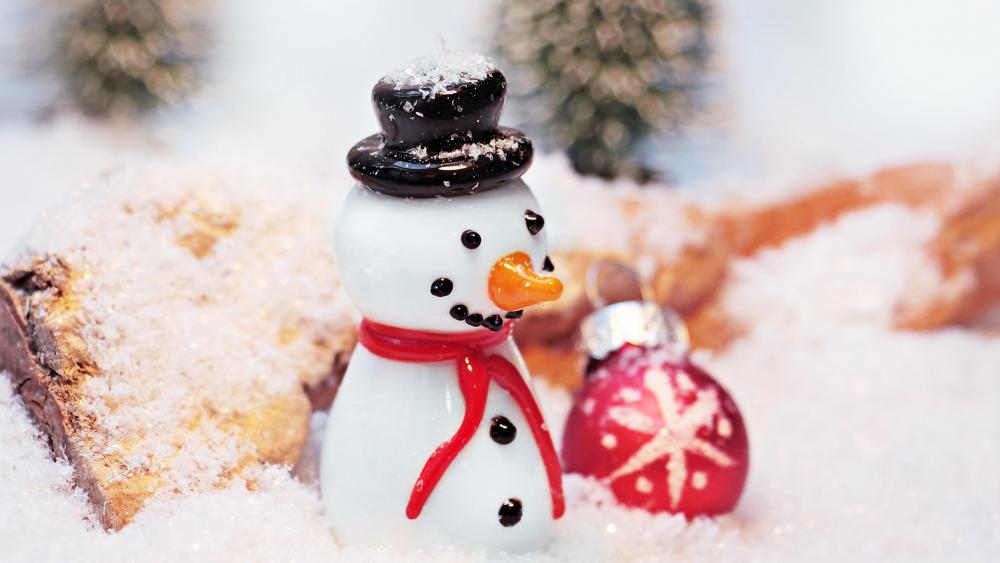 Snowman Christmas decoration ⛄️ wallpaper