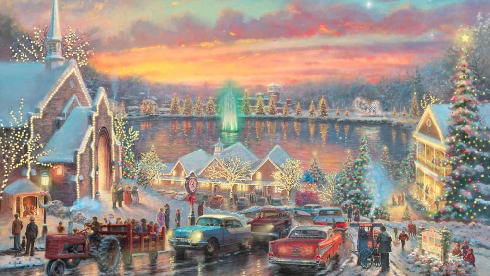 Lights of Christmas Town wallpaper
