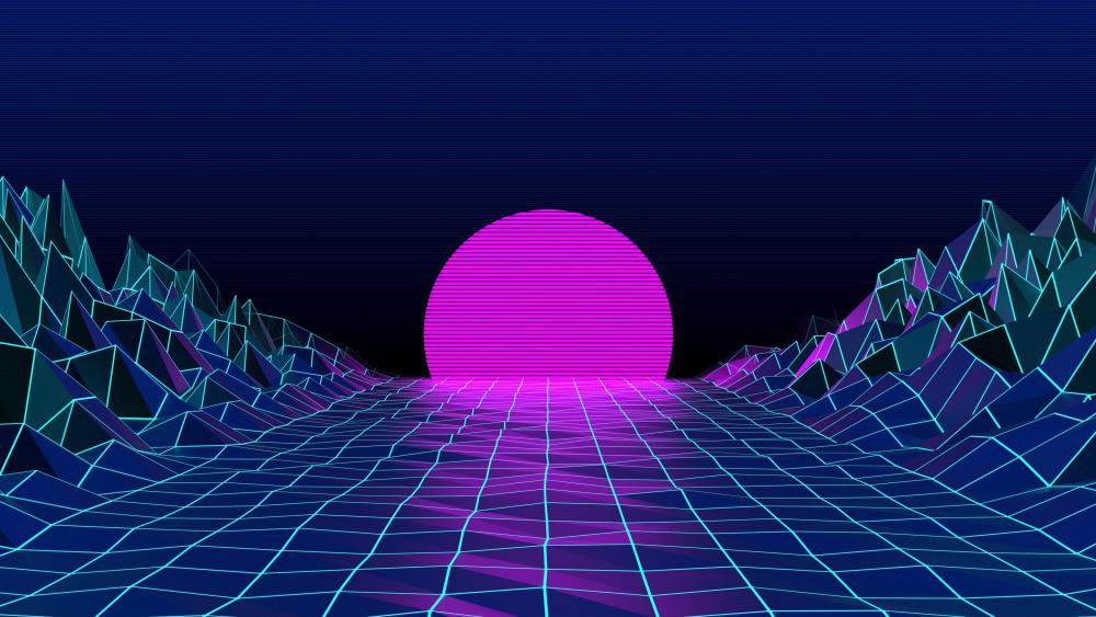 Retrowave art wallpaper