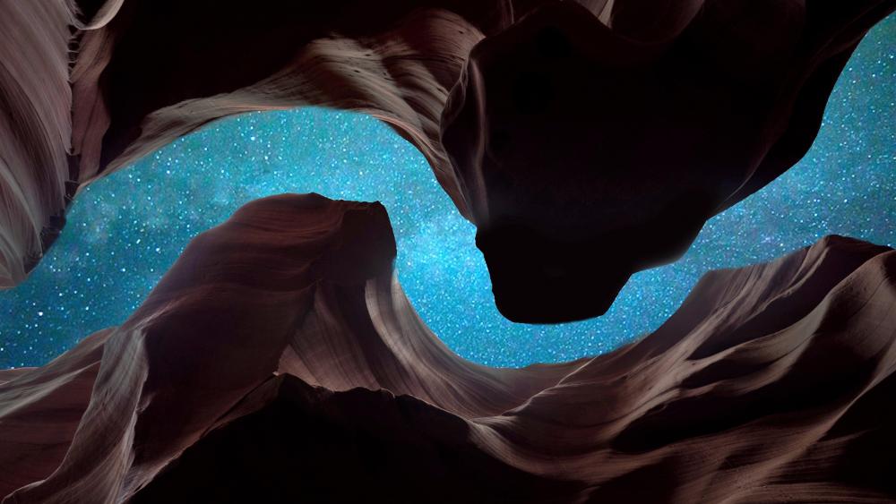 Starry sky from Antelope Canyon wallpaper